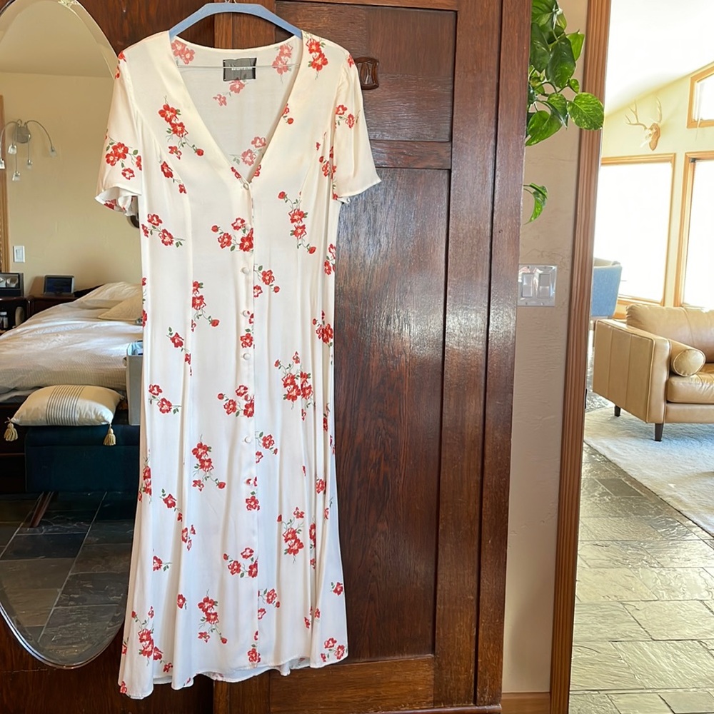Reformation Size 10, Locklin Magdalena MIDI Floral Dress